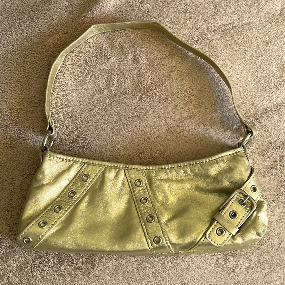 Mussiq De Grooy women metallic Italy genuine leather lined inside pocket purse
